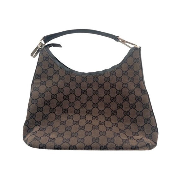 Gucci logo vintage canvas shoulder bag - Picture 1 of 15
